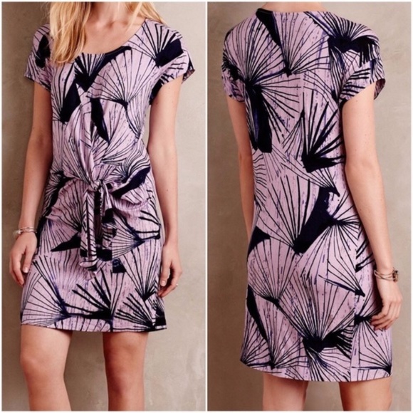❌SOLD❌ Lilac & Navy Palm Leaf Dress ❌SOLD❌ - Picture 1 of 8